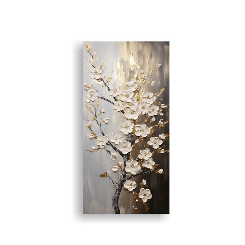 GENERICO - Pintura Lienzo Moderna Simetría Flores De Cerezo 40x80 Cm
