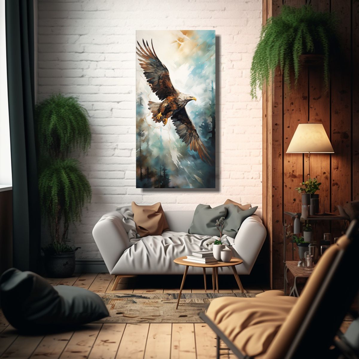 GENERICO - Cuadro Abstracto Decorativo Vuelo Solitario 70x140 Cm