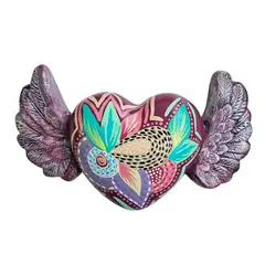 CREA TALLER - Corazón alado decorativo de cerámica