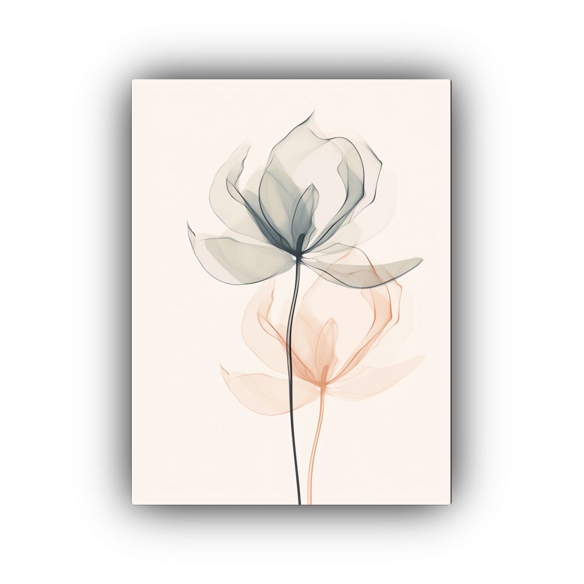 GENERICO - Cuadro Lienzo Vintage Minimalismo Flor De Loto 80x120 Cm