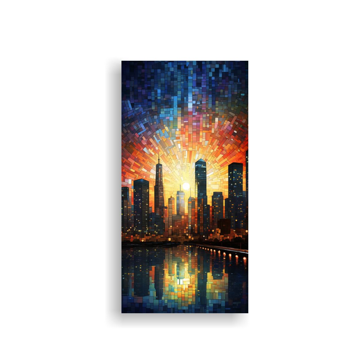 GENERICO - Pintura Decorativa De Una Ciudad Con Forma 40x80 Cm