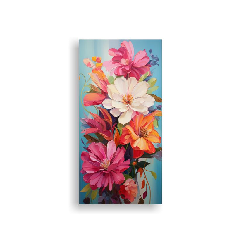 GENERICO - Cuadro Decorativo Flores Abstractas En Tonos 80x160 Cm