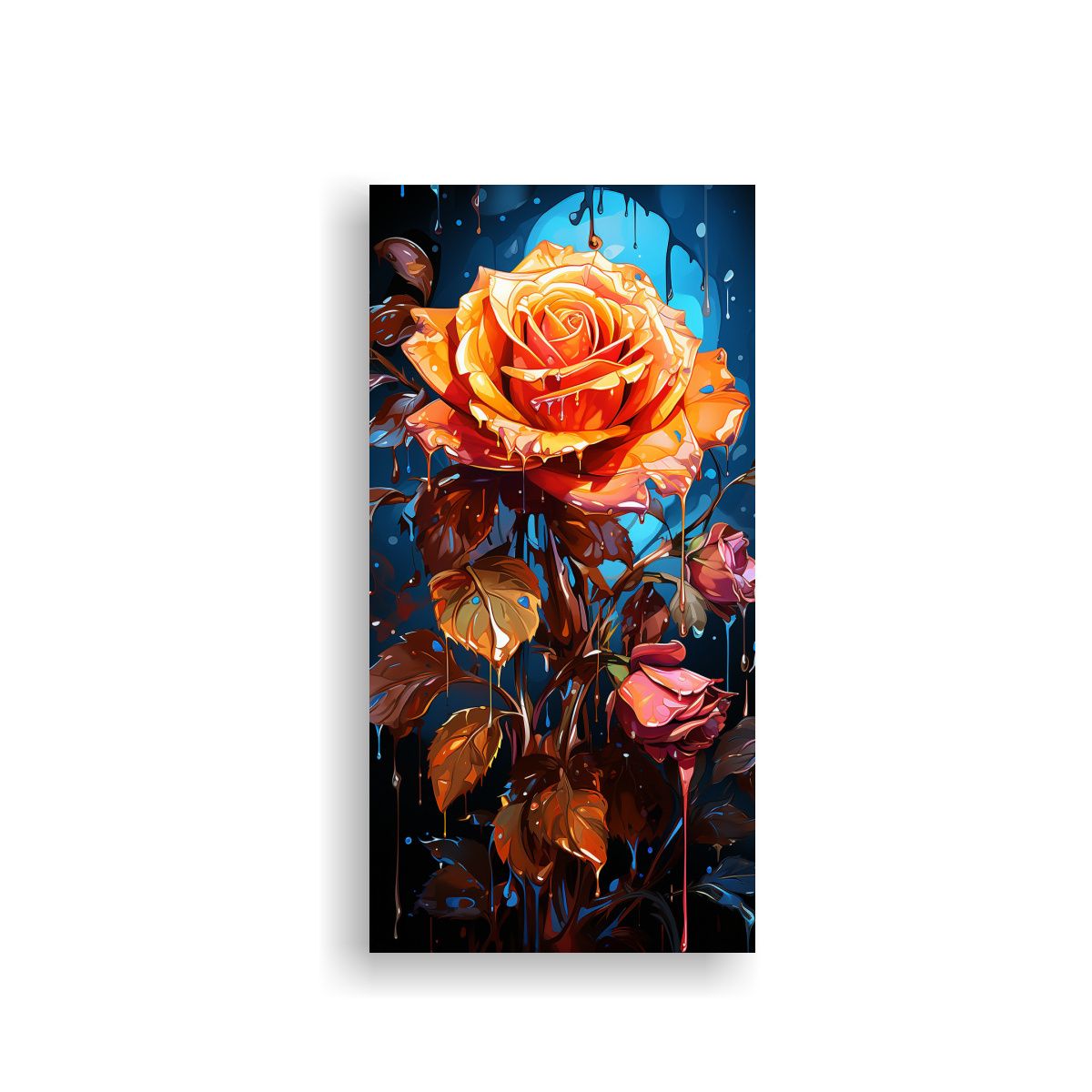 GENERICO - Pintura Lienzo Moderna Con Rosa Multicolor 70x140 Cm