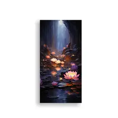 GENERICO - Pintura En Lienzo De Alta Calidad Lotus Negro 50x100 Cm
