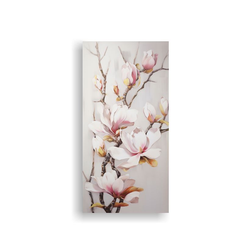 GENERICO - Pintura Abstracta De Magnolias Flores Con 60x120 Cm