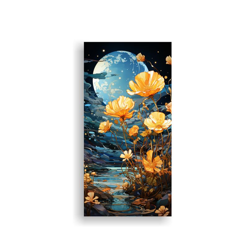 GENERICO - Cuadro Moderno Composición Equilibrada Flores 80x160 Cm
