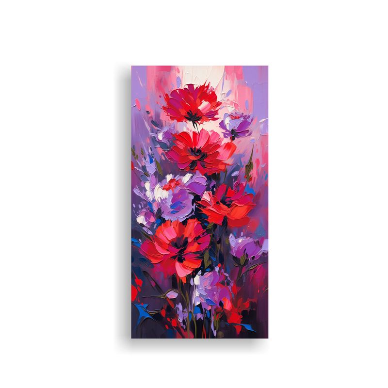 GENERICO - Pintura De Flores En Lienzo Inspiración 60x120 Cm