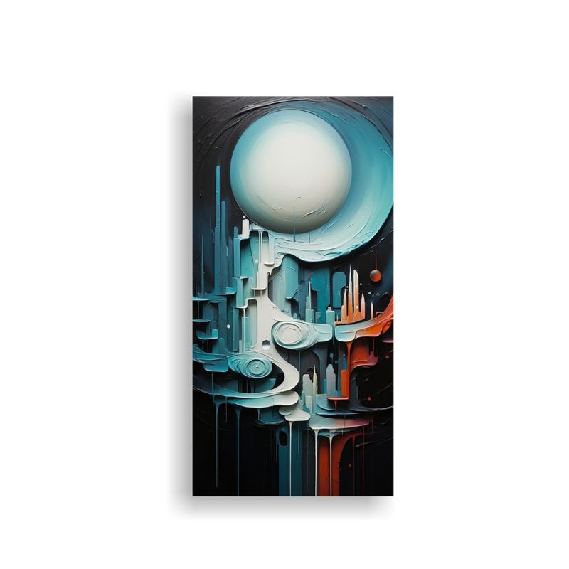 GENERICO - Tela En Bastidor Abstracta Colores Para Mural 60x120 Cm