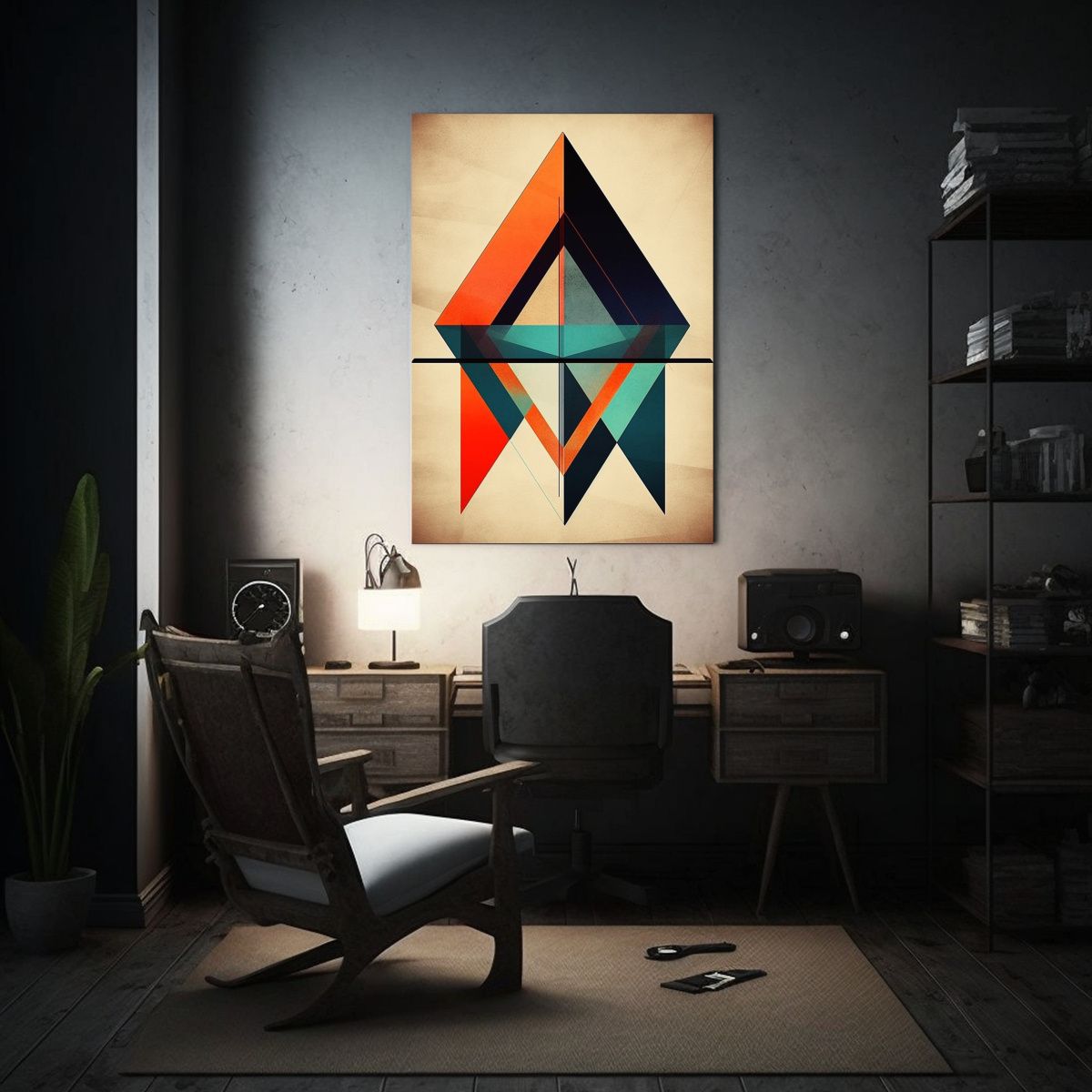 GENERICO - Pinturas Decorativas Temática Geométrica 80x120 Cm