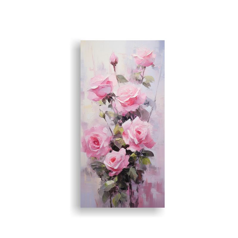 GENERICO - Cuadro Lienzo Patron Intenso De Rosas Rosadas En 60x120 Cm