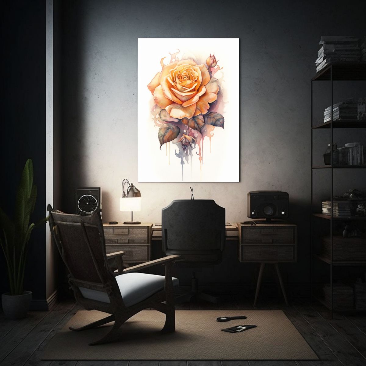 GENERICO - Cuadro De Imagen Pop Art De Rosa Realista Con 80x120 Cm