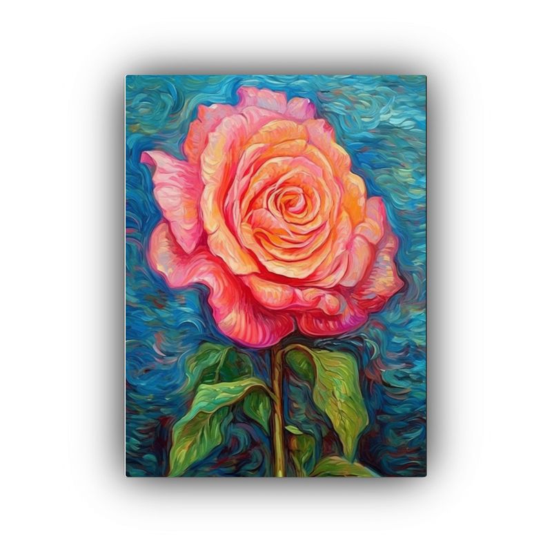 GENERICO - Cuadro Abstracción Rose En Estilo Van Gogh 80x120 Cm