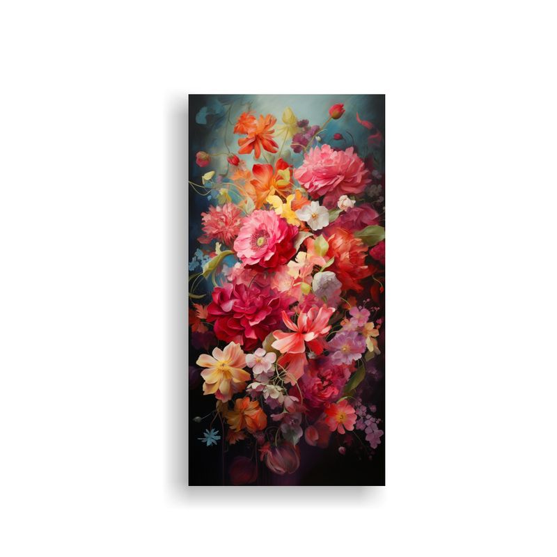 GENERICO - Cuadro Flores Lineas Armonía Cromática Arte 20x40 Cm