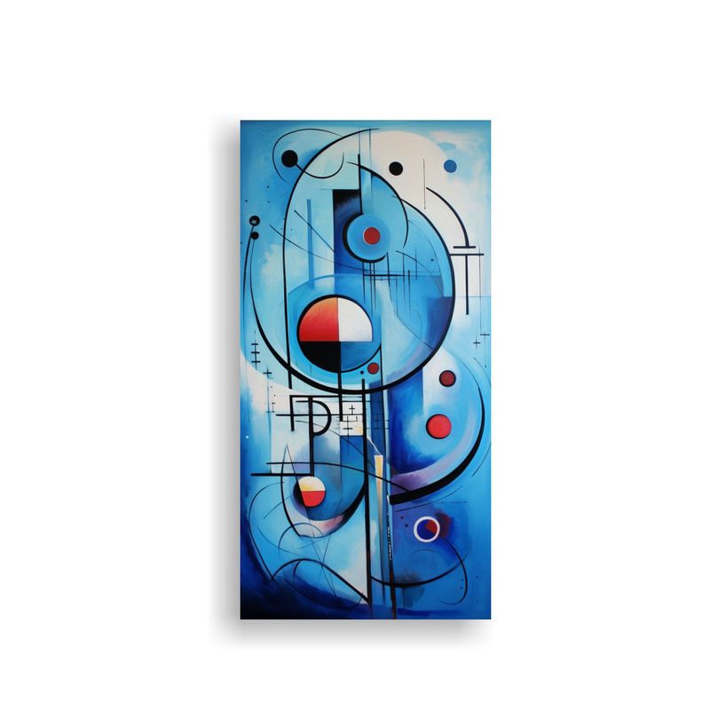 GENERICO - Pintura Abstracta Azul En Bastidor Estilo 30x60 Cm