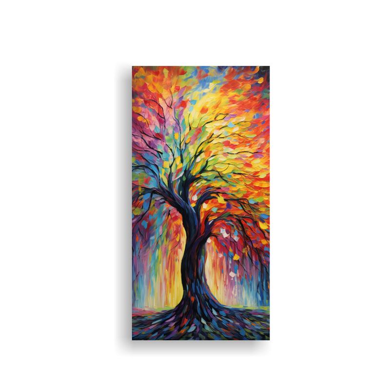 GENERICO - Pintura Abstracta Salón Lienzo Arcoíris Colores 30x60 Cm