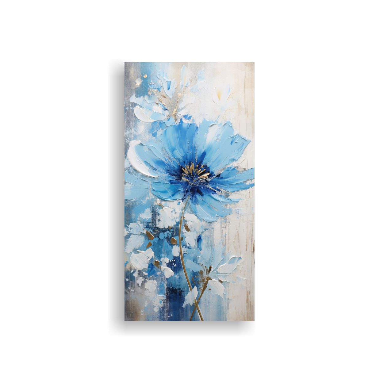 GENERICO - Cuadro Composición Exuberantes Pintura Azul En 80x160 Cm