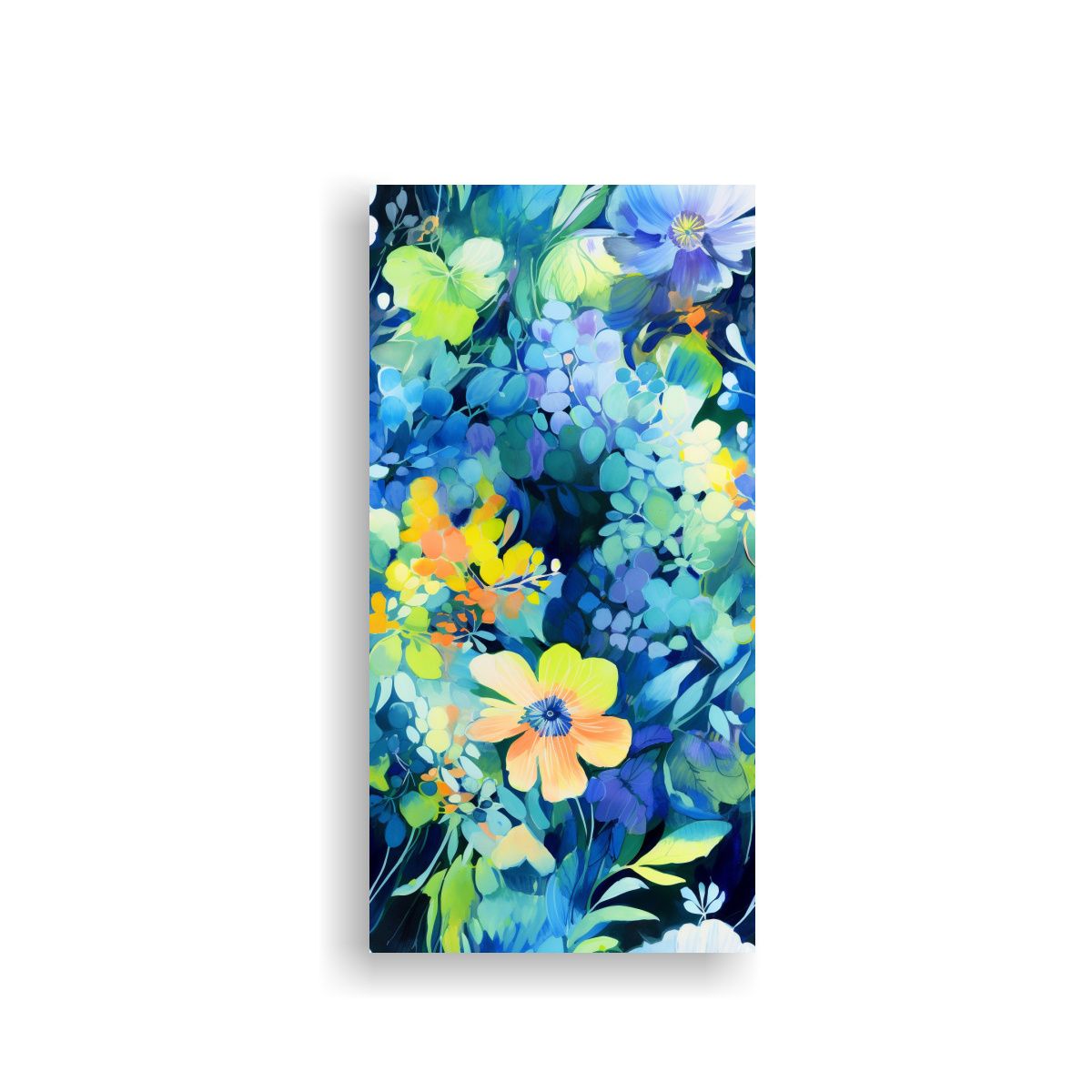 GENERICO - Pintura Abstracta De Tela En Tonos Azules Oscuros 20x40 Cm