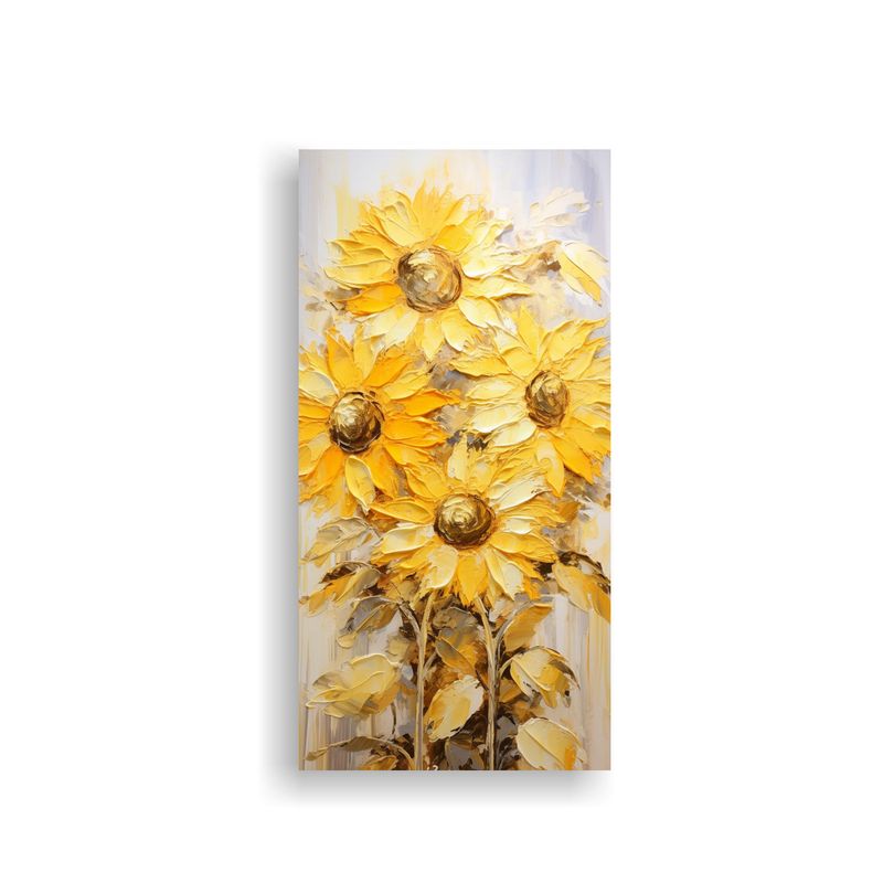 GENERICO - Cuadro Dibujo Luminosa Con Girasoles Amarillos En 60x120 Cm