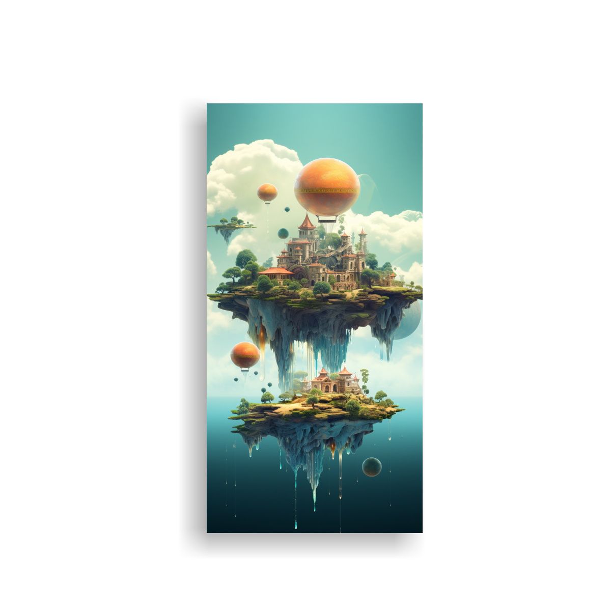 GENERICO - Pintura En Bastidor Expresión Surrealista De 20x40 Cm