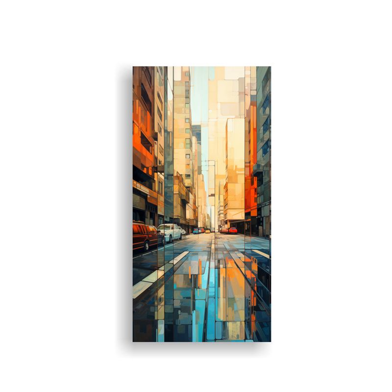GENERICO - Cuadro Vintage De Una Ciudad Fragmentada Con 30x60 Cm