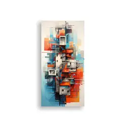 GENERICO - Cuadro Abstracto De Fusión De Arquitectura Y 20x40 Cm
