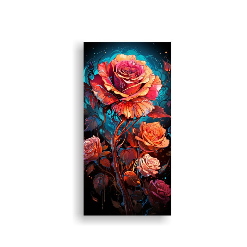 GENERICO - Cuadro Acuarela Estilo Graffiti Con Fondo Rosa Y 50x100 Cm