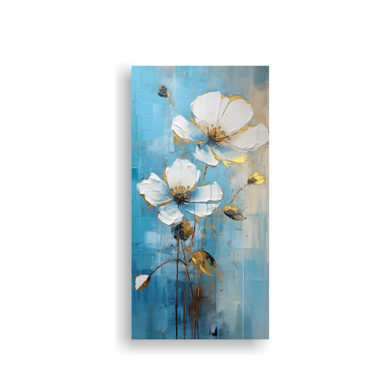 GENERICO - Pintura Abstracta Personalidad De Flor Azul En 20x40 Cm