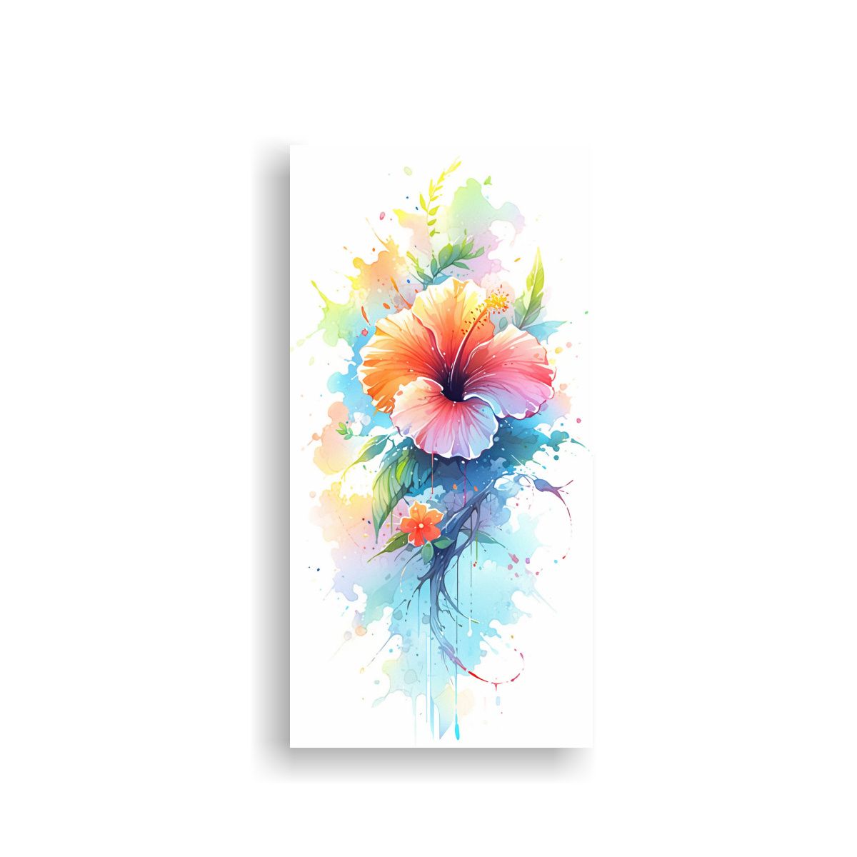 GENERICO - Cuadro De Habitación De Decoración A Hibiscus 30x60 Cm.