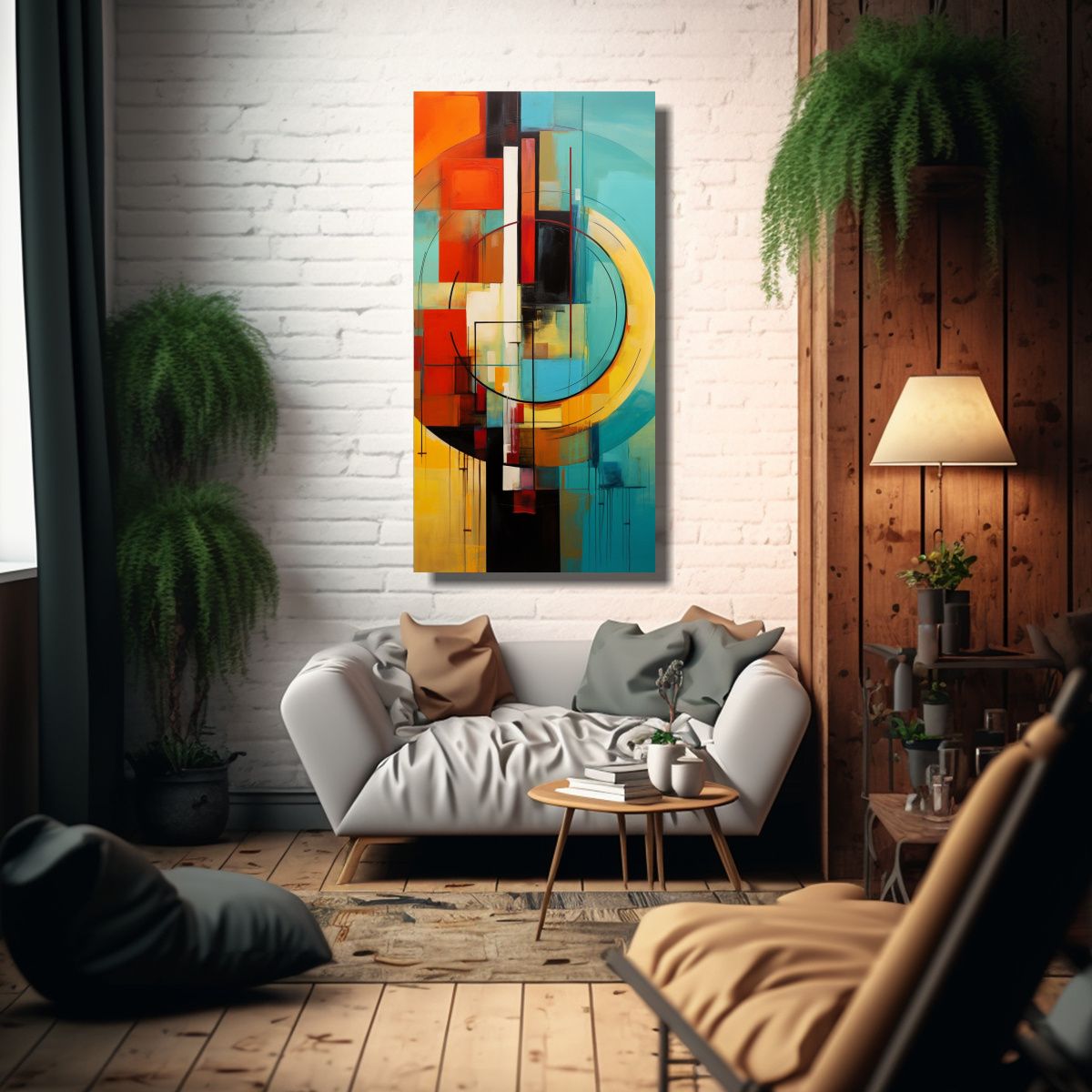 GENERICO - Pintura Abstracta Fine Art Finas Lineas Para 30x60 Cm