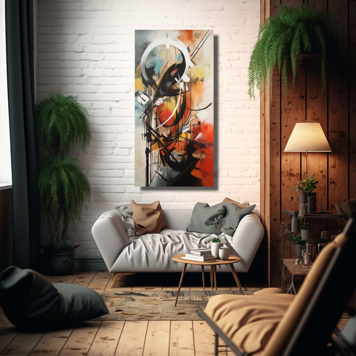 GENERICO - Pinturas Decorativas Con Trazos Finos Y 40x80 Cm