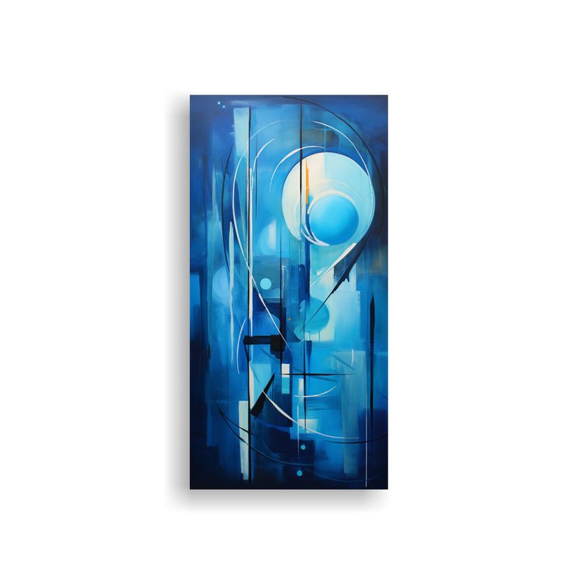 GENERICO - Cuadro Abstracto Rapsodia En Tonos De Azul Con 20x40 Cm