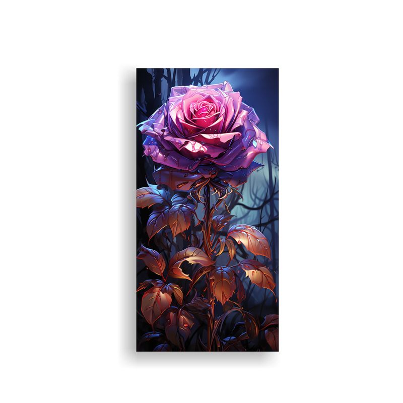 GENERICO - Pintura Decorativa De Rosa Venenosa En Bastidor 60x120 Cm