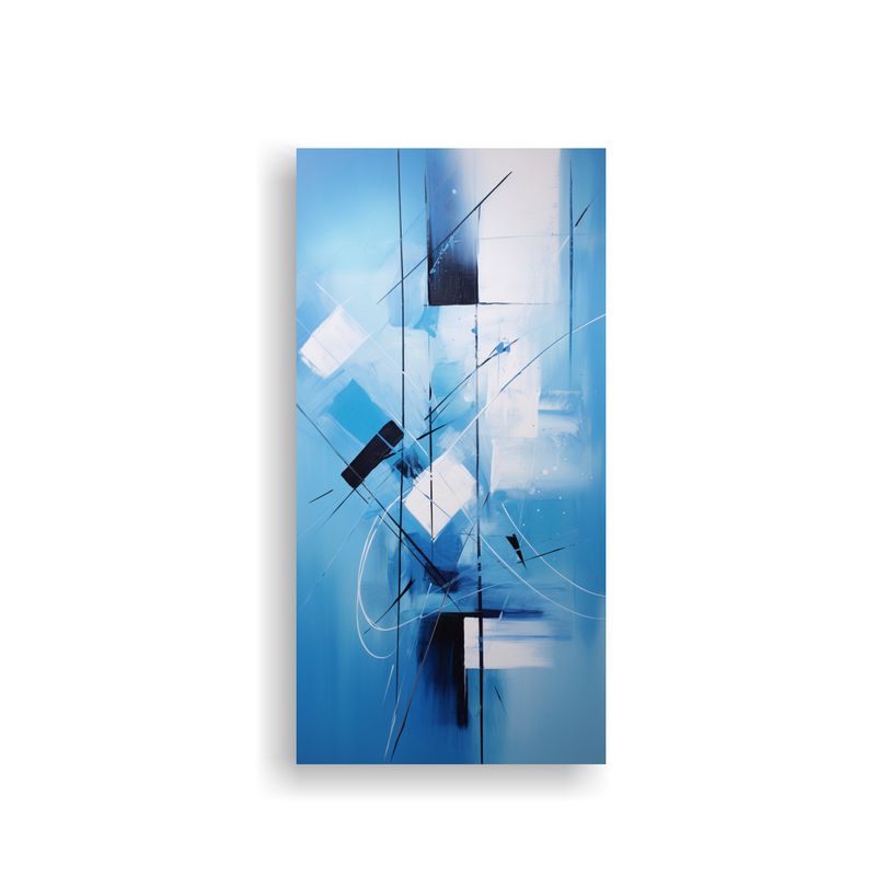 GENERICO - Cuadro Impreso Exclusivo Arte Abstracto Azulado 30x60 Cm