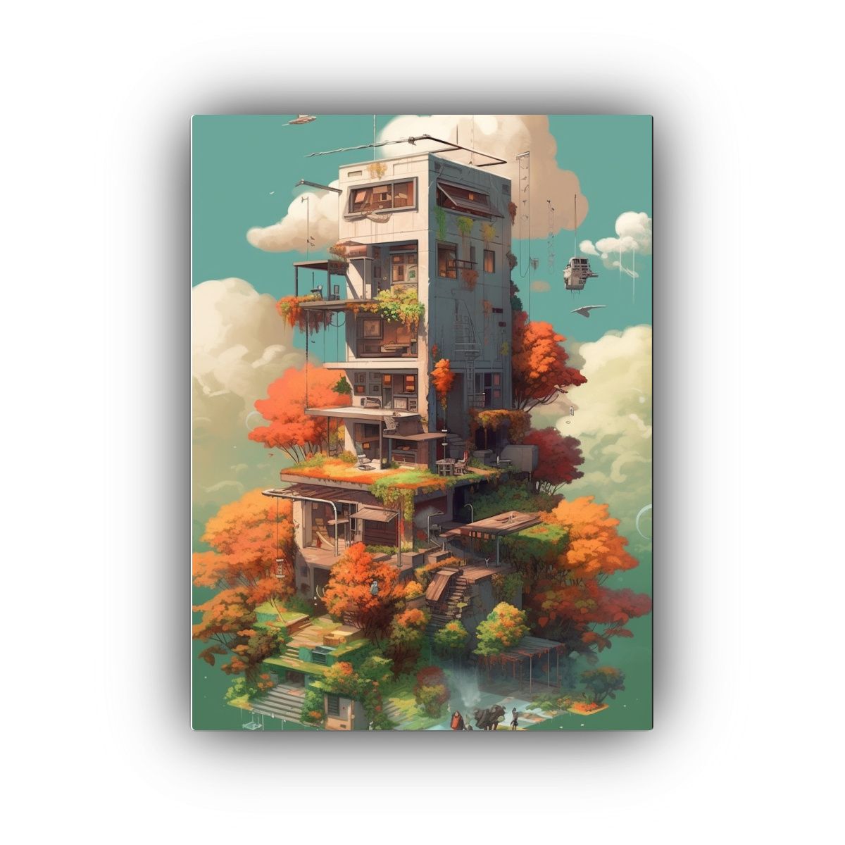 GENERICO - Cuadro De Lienzo Estilo Movimiento En Bastidor 80x120 Cm