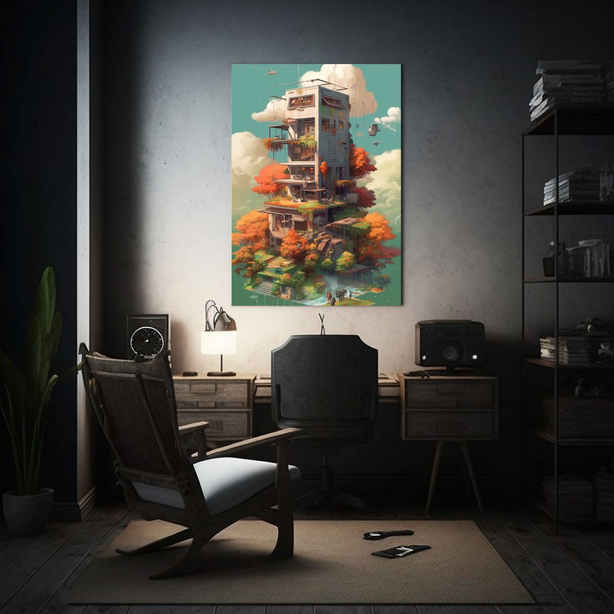 GENERICO - Cuadro De Lienzo Estilo Movimiento En Bastidor 80x120 Cm