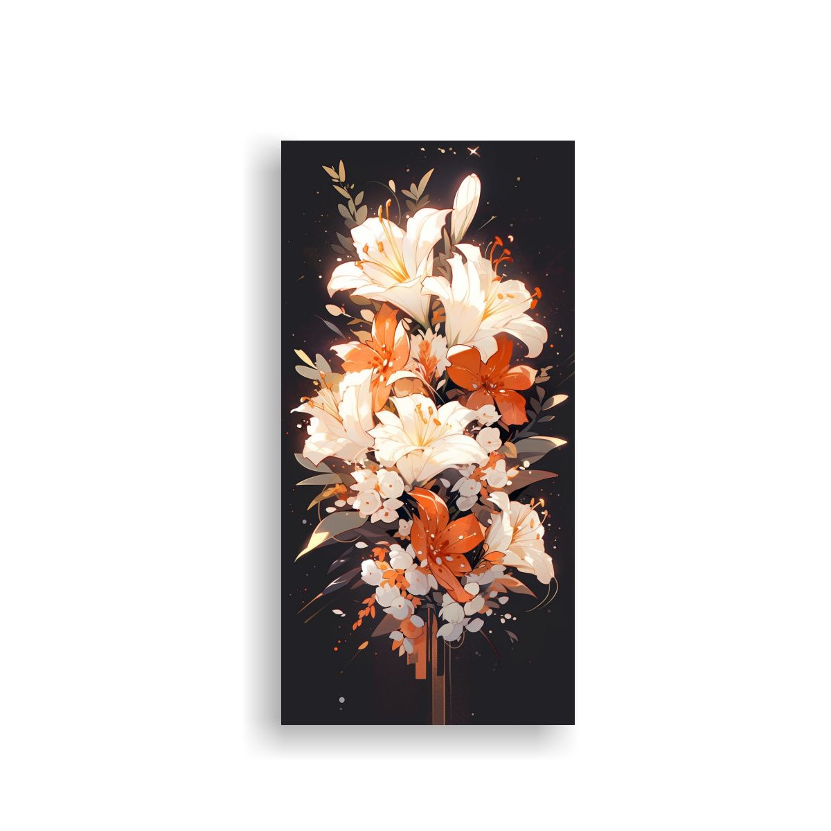 GENERICO - Cuadro Creativo Blanco Y Naranja Con Atmósfera 50x100 Cm