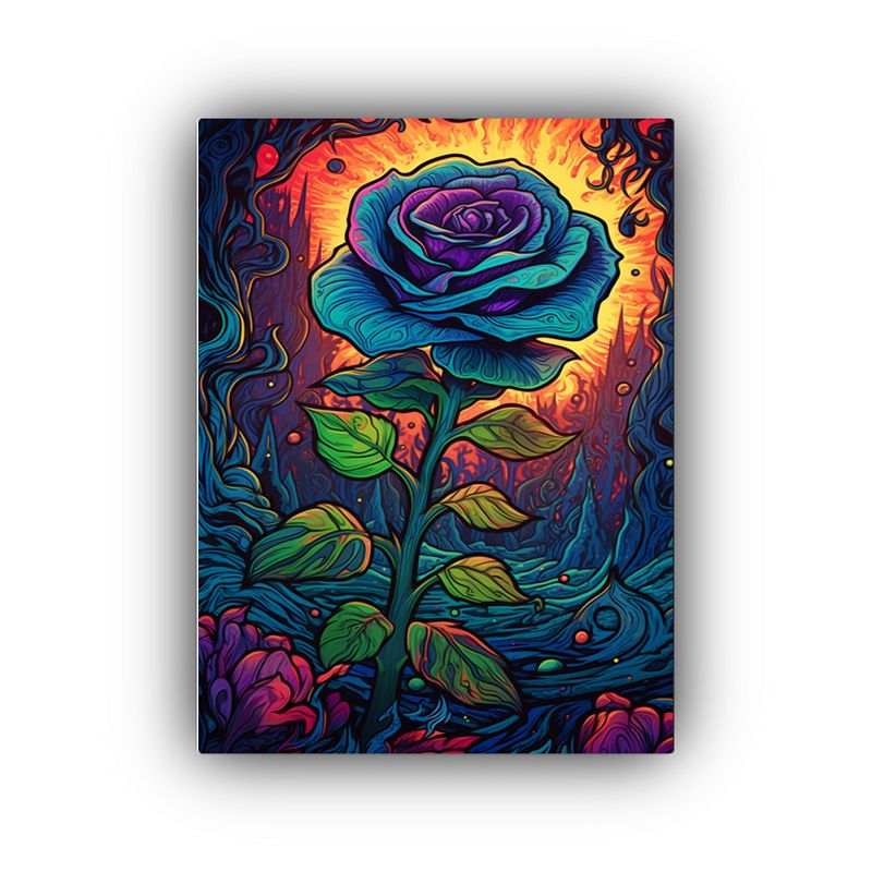 GENERICO - Cuadro Decorativo De Lienzo Sublimado Con Rosa 80x120 Cm