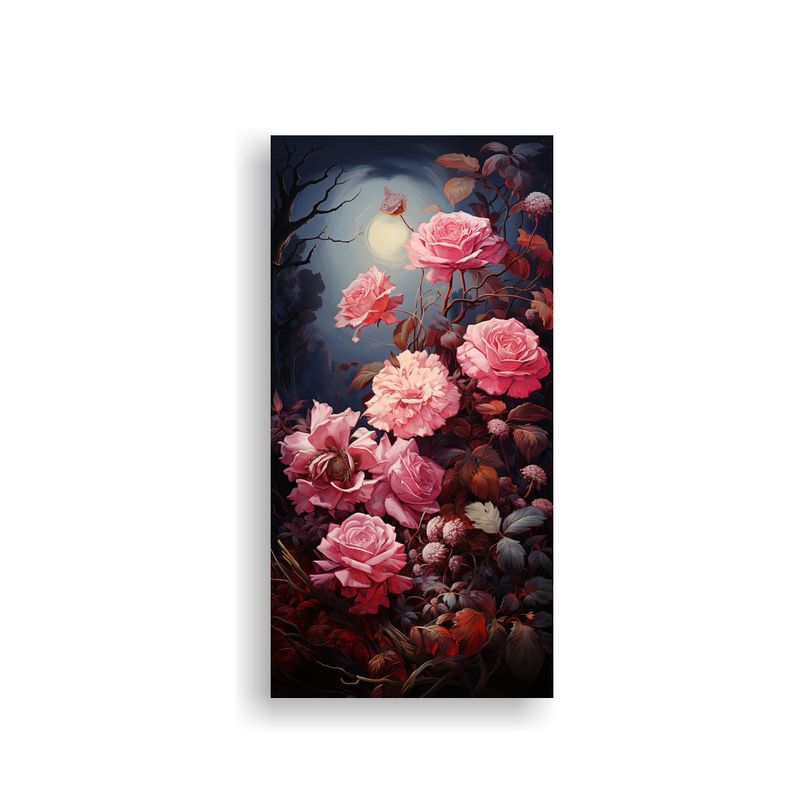 GENERICO - Cuadro Moderno Rosa Envolvente Con Rosas En Roma 70x140 Cm