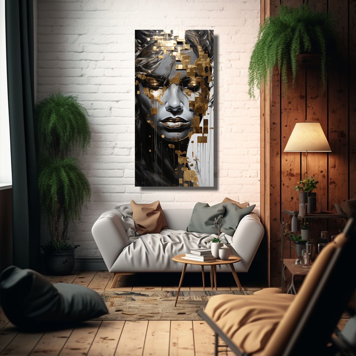 GENERICO - Cuadros Decorativos Con Textura Facial Y 80x160 Cm