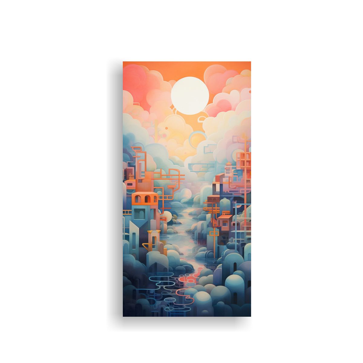 GENERICO - Cuadro Abstracto Decorativo Gradientes Suaves 40x80 Cm