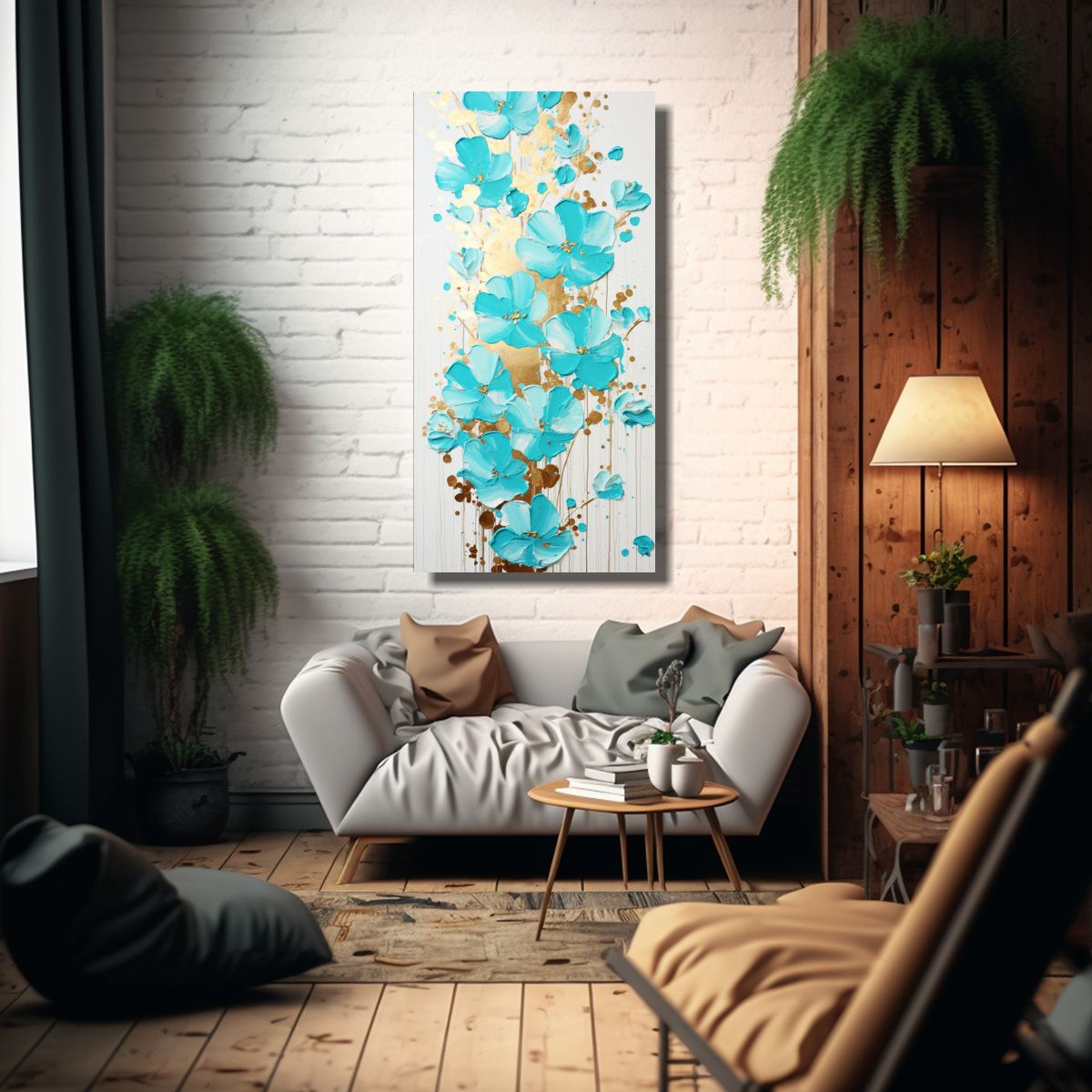 GENERICO - Pintura Acrílica Sin Costuras En Blanco Y Negro 70x140 Cm