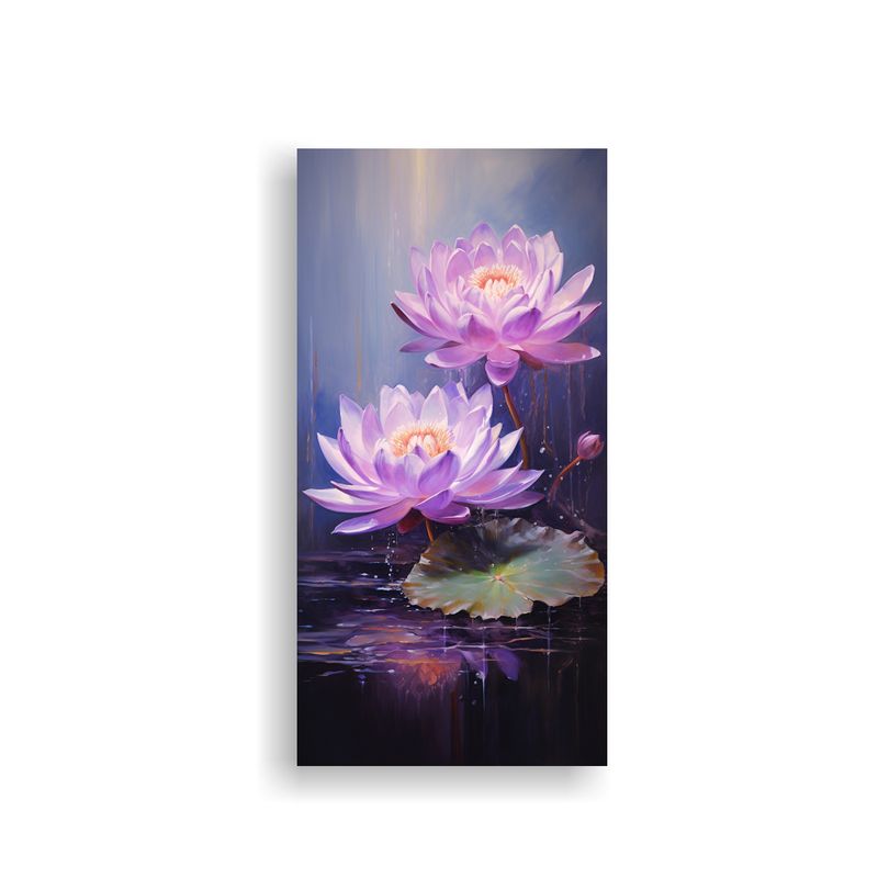 GENERICO - Pintura En Lienzo Diseño Adorno Loto Púrpura En 50x100 Cm