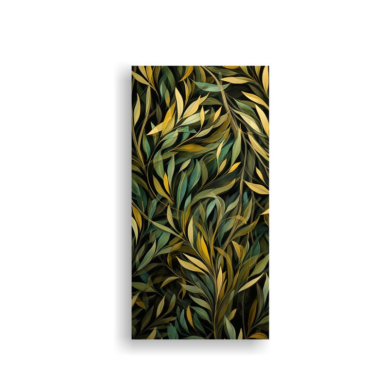 GENERICO - Cuadro De Lienzo Con Patrones Oliva Y Dorado 60x120 Cm
