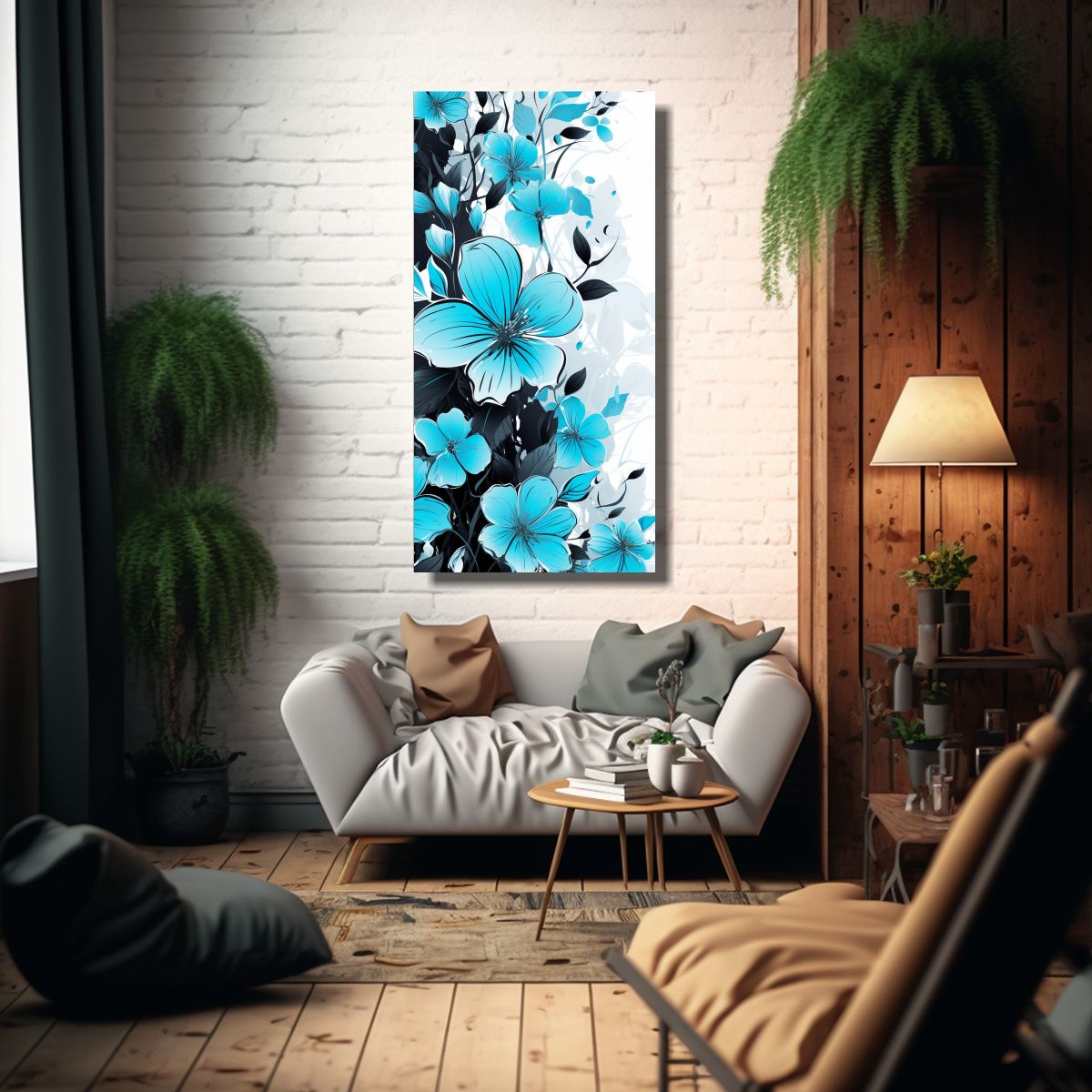 GENERICO - Cuadro Tema Contraste Neonoir Estilo Brocha Media 50x100 Cm