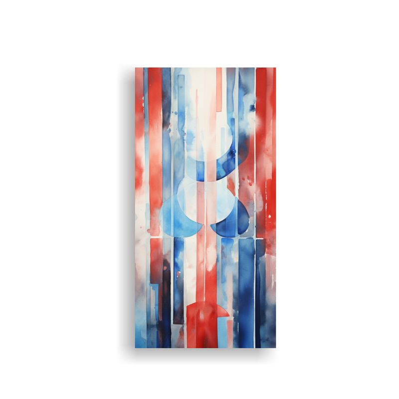 GENERICO - Pintura Abstracta Inspirada En La Bandera Noruega 30x60 Cm