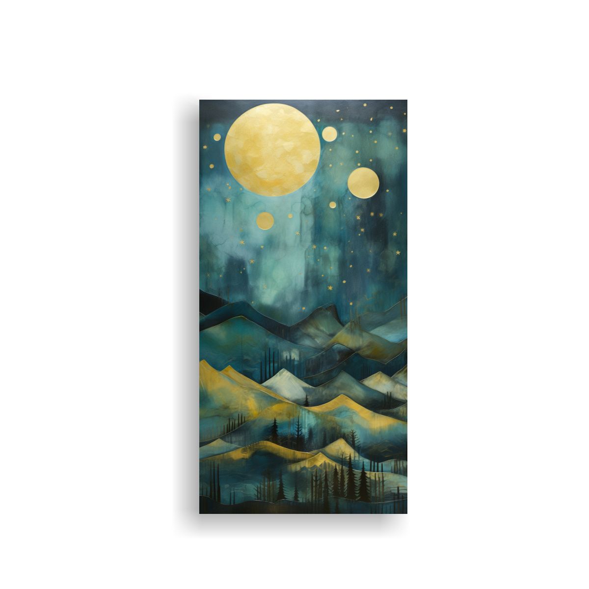 GENERICO - Pintura Abstracta Luminosa De Montañas Y 30x60 Cm