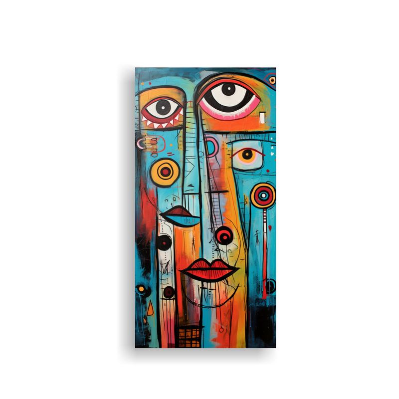 GENERICO - Pintura Abstracta Enigmática Inspirada En Art 40x80 Cm