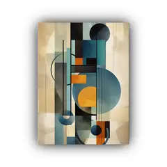 GENERICO - Cuadro Conceptual Poder En Tonos Azul Grisáceo Y 80x120 Cm