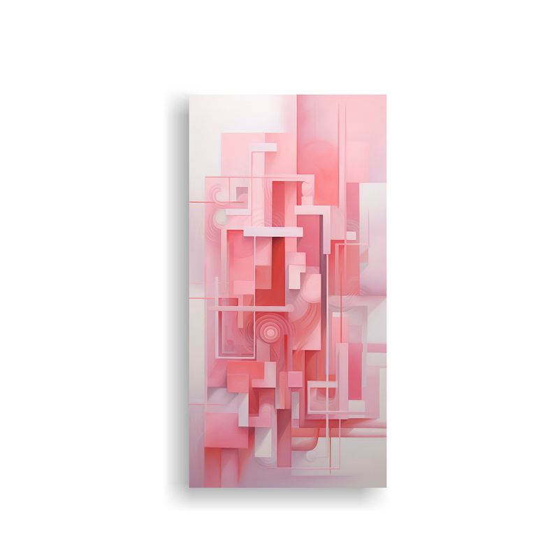 GENERICO - Cuadros Abstractos Rosa Arte Vanguardia Multicolor 50x100 Cm