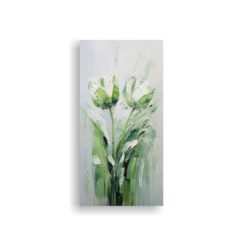 GENERICO - Pintura En Lienzo De Tulipanes Verdes Con Efecto 70x140 Cm